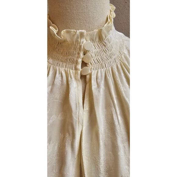 Shoshanna Lyam High-Neck Bishop‎ Top Long Sleeve Ruffle Smocked Cuffs Small - Picture 5 of 7